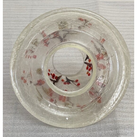 Yankee Candle Macintosh 22 oz Jar + Crackle Glass Winter Berries Shade 4″ - Picture 6 of 11